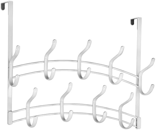 LYNK Professional® Home™ Over the Door Hooks - 18 Hook – Over the Door Coat Rack - Over the Door Hanger - Hanging Towels or Clothes - Bathroom, Bedroom, Laundry Room - Lifetime Ltd. Warranty, White - Image 2