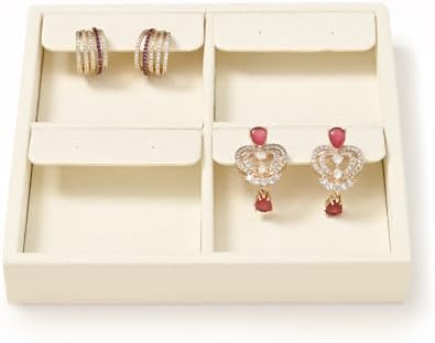Oirlv Microfiber Jewelry Earring Display Tray Beige by Oirlv