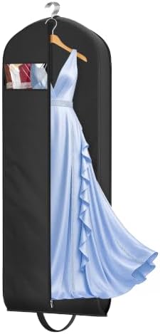 MISSLO 65" Long Garment Bags for Travel for Women 4" Gusseted Dress Bags for Gowns Waterproof Dress Protector Bag for Closet Storage Clothing Covers for Hanging Clothes Wedding Dresses Storage by MISSLO