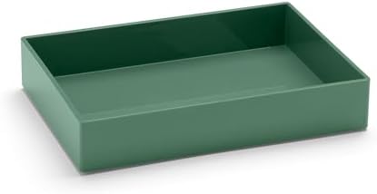 Poppin Stackable Medium Accessory Tray - Modular Lacquer Desk Trays for Office Organization, Color-Coordinated Office Supplies for Desk, Paper Trays (Sage, Medium Accessory) by Poppin