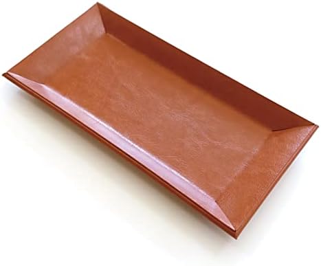 ADO‑PL045 PU Leather Change Tray Accessory Jewelry Desk Organizer Lt Brown by MASACCIO