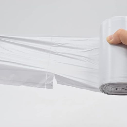 SUBEKYU Mini Trash Bags for Mini Trash Can,7 Rolls White Trash Bags for Desktop Wastebasket of Various Sizes,105 Count Total