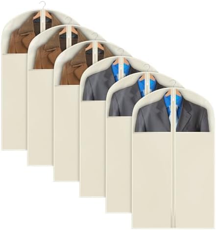Univivi Garment Bag Suit Bag for Closet Storage, Beige, 40 Inch, Set of 6 by Univivi