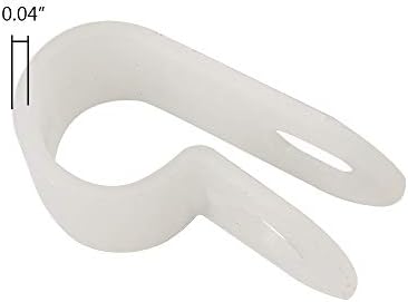 Cable Clamp R-Type Cable Clip Wire Clamp 1/4-inch Nylon Screw Mounting Cord Fastener Clips with Screws for Wire Management - White - 50 Pcs - Image 3