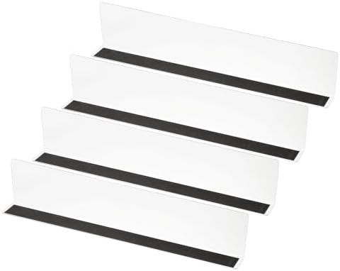 PATIKIL 4 Pack Shelf Dividers for Closet Organization, 15.8x1.6x3.2 Acrylic Magnetic Closets Separator Kitchen Cabinet Shelves Under Bed Blocker for Bedroom Kitchen Office, Clear by PATIKIL