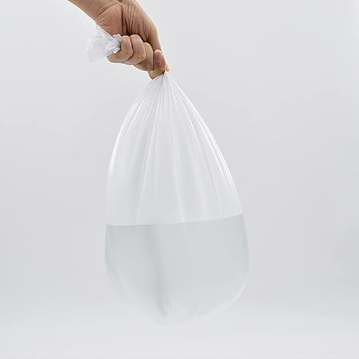 SUBEKYU Mini Trash Bags for Mini Trash Can,7 Rolls White Trash Bags for Desktop Wastebasket of Various Sizes,105 Count Total