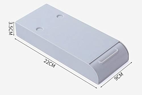 Drawer Pencil Tray Self-Adhesive Pop-Up Hidden Desktop Organizer Paste drawer-type storage pen box under the table Hidden paste pen barrel office stationery sundries storage box (white) - Image 2