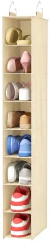 Lifewit 8 Section Hanging Shoe Storage Organizer for Closet Foldable, Beige by Lifewit