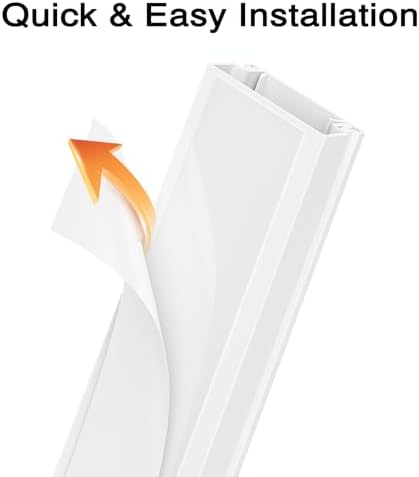 Delamu Cord Hider, 56.7in Cord Covers for 2-3 Wires on Wall, Paintable Cable Hider Wire Covers for Cords, Self-Adhesive Cable Cover Management, Easy Set-up Wires Hiders for TV, W0.95 x H0.55in, White - Image 4