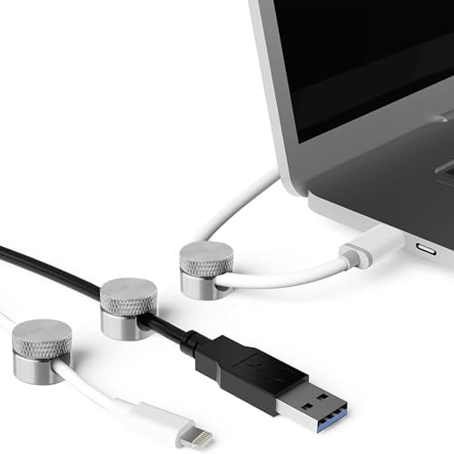 3PCS Premium Cord Holder for Nightstand, Computer Cord Organizer for Desk, Appliance Cord Organizers, Stick-On Cable Clip for Charger, Laptop, USB, Headphones, Wire Management Set, Silver - Image 4
