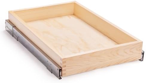 Mulush 16”W x 21”D x 3‘’H Soft Close Slide Out Wood Drawer Organizer for Kitchen, Finished, (Cabinet Opening>17.5 inches for Bottom Assembly, Opening= 17 inches for Side Assembly) by Mulush