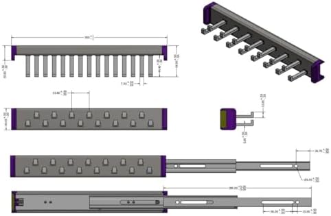 15-Hook Designer Wardrobe Reversible Closet Tie Rack with 11.22 Inch Retractable Pullout Extension (Matte Brass) - Image 4
