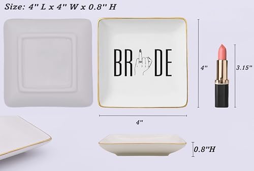 NZY Funny Engagement Gift for Bride,Newly Engaged Gift for Woman,Future Mrs,Bride to Be-Bridal Shower Gifts-Bachelorette Party Present for Women-Wedding-Ceramic Jewelry Tray Trinket Holder Ring Dish - Image 5