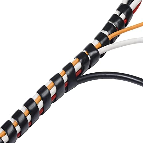 Spiral Cable Wrap - 9.8 Ft 5/8" Spiral Wire Wrap Cord Covers Bundle Sleeve Hose for Computer Electrical Wire Organizer (5/8 Inch-9.8Ft, Black) - Image 3