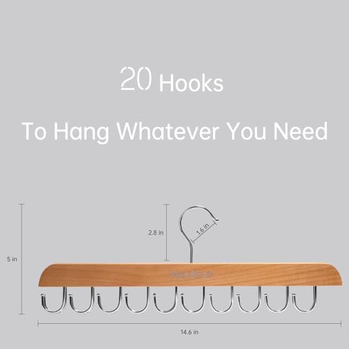 Wooden Bra Hanger with 20 Hooks Space Saving Closet Organizer for Tank Top - Image 5