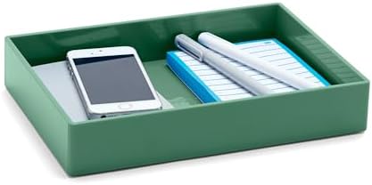 Poppin Stackable Medium Accessory Tray - Modular Lacquer Desk Trays for Office Organization, Color-Coordinated Office Supplies for Desk, Paper Trays (Sage, Medium Accessory) - Image 2