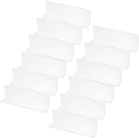 PATIKIL 12 Pack Shelf Dividers for Closet Organization, 7.9x1.18x2.4 Acrylic Closets Separator Kitchen Cabinet Shelves Under Bed Blocker for Bedroom Kitchen Office, Clear by PATIKIL