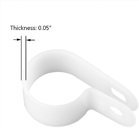 Cable Clamp R-Type Cable Clip Wire Clamp 3/4" Nylon Screw Mounting Cord Fastener Clips with Screws for Wire Management - White - 50 Pcs - Image 4