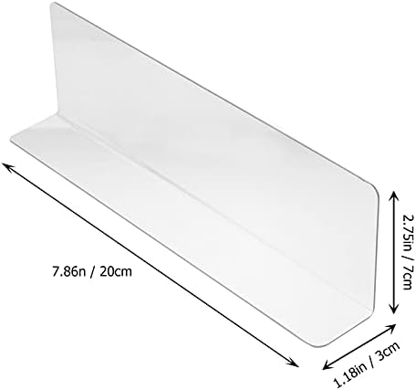 ULTECHNOVO 10pcs Clear Shelf Dividers for Shelves, 7.86" Long Clear Pharmacy Shelf Dividers L Shape Separator Thicken Clapboard for Commodity Classification for Cabinets Shelf Store - Image 2