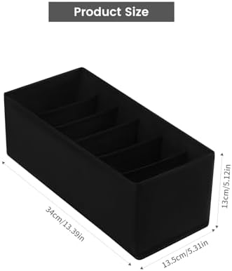 3 Pack Fabric Belt Organizer with 6 Grids per Organizer, Foldable Drawer Organizers for Closet and Drawer, Belt and Tie Holder - Black - Image 4