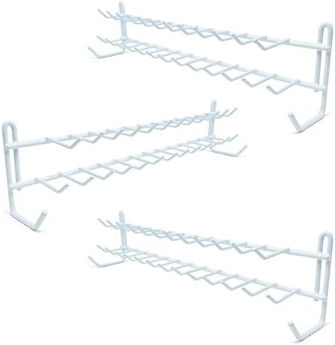 Huji Wall Mount Tie and Belt Rack Organizer, White (3 Pack)… by HUJI