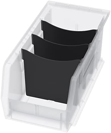 Akro-Mils 41230 Plastic Width Dividers for AkroBins Stackable Storage Bins Model 30230, Custom Storage Inserts for Tools, Crafts & Supplies, 6-Pack, Black - Image 3