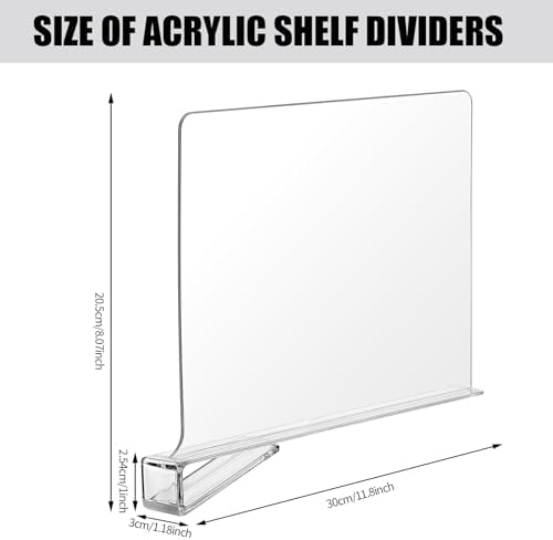 Boao 8 Pcs Shelf Dividers for Closet Organization Acrylic Clear Shelf Divider Purse Organizer Handbag Separator Bookshelf Divider for Closet Bedroom Kitchen Office Cabinet Bathroom - Image 2