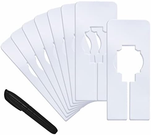 8 PCS Closet Rack Dividers, Wardrobe partition Board White Rectangular Clothing Hanger Dividers with a Bonus Marker, Writable & Reusable for Sorting Clothes Size, Color by VANTASII