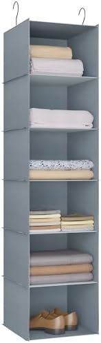 Hanging Closet Organizer 6-Shelf, Oxford Fabric Wardrobe Storage, Gray by DonYeco