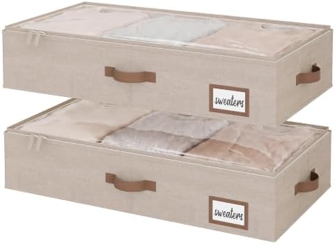 StorageWorks 6 Inch Low Profile Underbed Storage Containers with Clear Lid by StorageWorks