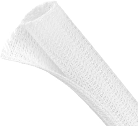 Split Wire Loom Tubing, Cable Protector Sleeve, Braided Cable Management for TV/Computer/Home Theater/Engine Bay, Cord Protectors from Pets No Chew (White, 1"-25ft) by ConveniencetoYourLife
