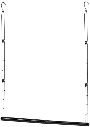 STORAGE MANIAC Hanging Closet Rod, Adjustable Width and Height Closet Hanging Organizer, Space-Saving Clothes Hanging Bar, Closet Extender Hanging Rod Double Closet Hanging Rod, 1 Pack Black by STORAGEMANIAC