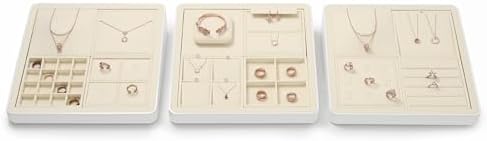 Oirlv Microfiber Jewelry Ring Display Tray Beige - Image 4