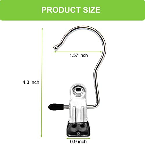Boot Hangers Clips, 100 Pack Black Laundry Hooks Hanging Clips Clothes Pins Closet Hanger Organizer Clamps Socks Towel Clips - Image 2