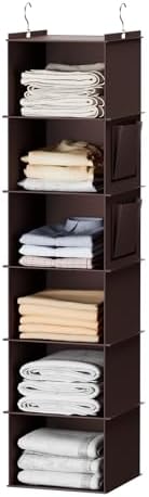 YOUDENOVA Hanging Closet Organizer and Storage, 6-Shelf, Brown by YOUDENOVA