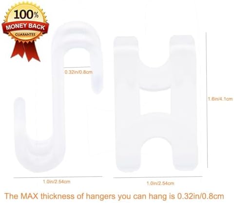 60 Pcs Clothes Hanger Connector Hooks, Mini Cascading Hanger Hooks for Velvet Huggable Hangers, Wooden Hangers, Heavy Duty Space Saving for Closet (Clear) - Image 2