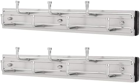 Rev-A-Shelf 12" Pull Out Closet Rack for Belts, Ties and Scarves, Accessories Storage Hanger with Mounting Hardware, Chrome, BRC-12CR (2 Pack) by Rev-A-Shelf
