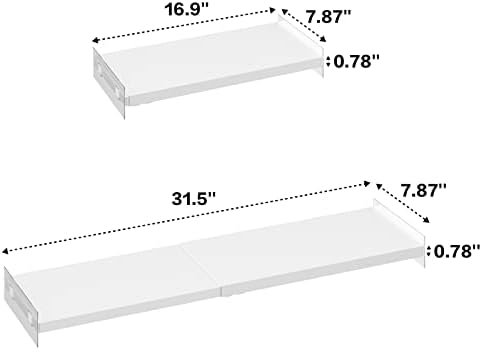 Closet Shelf Organizer Expandable Cabinet Tension Shelf Divider Heavy Duty Metal DIY Shelf Separator for Wardrobe Cupboard Cabinet Pantry Kitchen Bathroom,White,2packs - Image 3