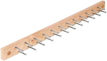 Spectrum Wood Peg Rack for Wall Mount Storage 24 Peg Hanging Tie Belt Scarf Coat Rack Hanger for Closet Organization, Tie and Belt Rack Wall Mounted Wooden Storage Rack Organizer Peg Wall Hooks by Unknown