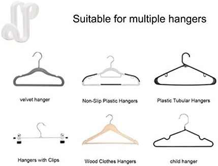 60 Pcs Clothes Hanger Connector Hooks, Mini Cascading Hanger Hooks for Velvet Huggable Hangers, Wooden Hangers, Heavy Duty Space Saving for Closet (White,60) - Image 5