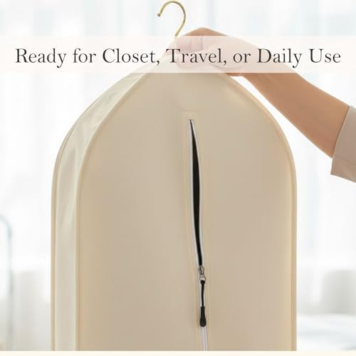 100% Cotton Garment Bag | Long | Breathable Garment Bags for Hanging Clothes | Garment Storage Bag for Long Dresses & Coats Storage | Pack of 1 (62 Inch) - Image 7