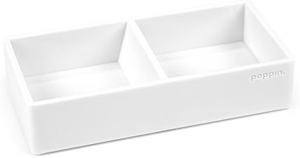 Poppin This & That Tray - Modular Desk Trays for Office Organization, Color-Coordinated Office Supplies for Desk (White, This & That Tray) by Poppin