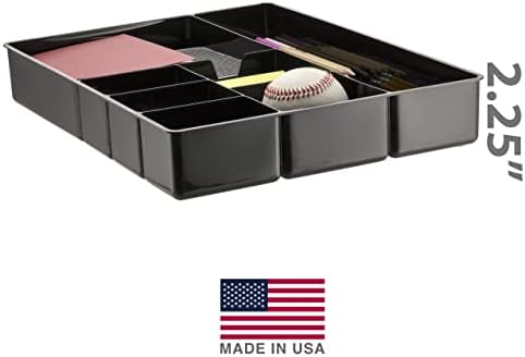 Officemate Deep Drawer Organizer Tray, 8 Compartments, 2 1/4" H x 15 1/8" W x 11 1/2" D, Black (Pack of 6) - Image 3