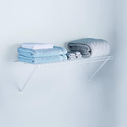 Rubbermaid Direct Wall Shelf, 3 Ft. Wide, Mounting Hardware Kit Included, White, Wire Shelving Organizer System for Home/Laundry/Bathroom/Mudroom/Pantry/Linen Closet, 3' Length - Image 4