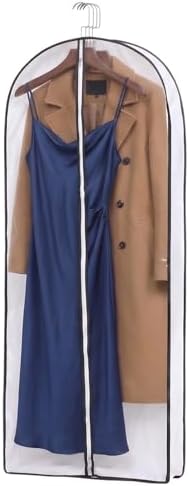 1 Pack 60" Clear Double-Sided Garment Bag with Zipper 24x60x4 Inch by FMLIUY