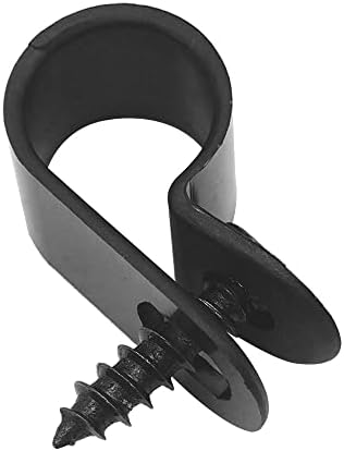 Cable Clamp R-Type Cable Clip Wire Clamp 3/8" Nylon Screw Mounting Cord Fastener Clips with Screws for Wire Management - Black - 50 Pcs - Image 6