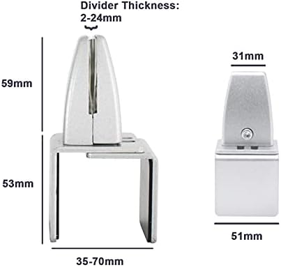 Aluminum Vertical Clamp Partition Board Acrylic Desk Divider Support Clamp for Clear Shield for Desktop Countertop Reception - Image 5