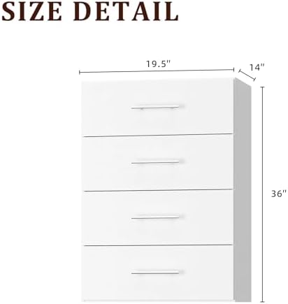 19.5" Wide 4 Drawer Tower Modular Closet System, Closet Storage Organizer with 4 Drawers, White - Image 2