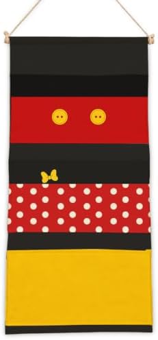 3-Pocket Hanging Wall Organizer, Cute Red Polka Dot Design for Bedroom by AUII+JO+DESIGN