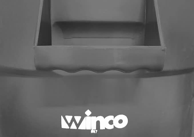 Winco Heavy-Duty Round Waste Container/Trash Can, 44 Gallon, Gray